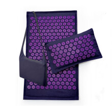Lot de tapis d'acupression et coussin de massage en coton et chanvre, Violet