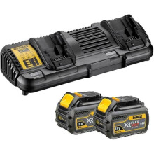 Pack mit 2 XR Flexvolt Li-Ion 18 - 54 V 6 Ah Batterien + doppelladegerät - DEWALT - DCB132T2