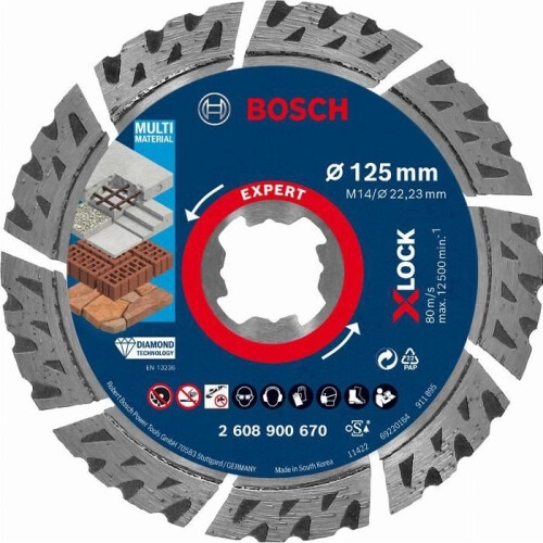 Disco de diamante X-Lock multi materiales Expert BOSCH 125 mm - 2608900670 1