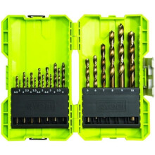 RYOBI - Set impilabile di 19 punte HSS metalliche da 2 a 10 mm - RAK19HSS2