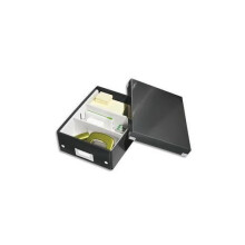 Scatola di immagazzinaggio - LEITZ - Click & Store WOW - Piccola - Nera - Impilabile - Scomparti flessibili