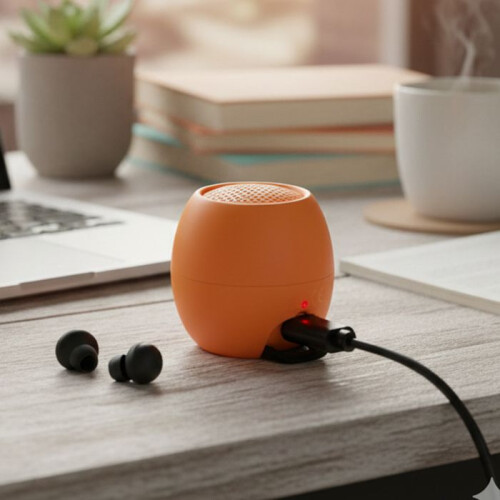 Caixa de som sem fio - BOOMPODS - Zero - Cor laranja - Design compacto - Som de qualidade 2