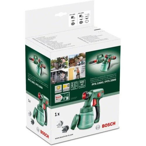 Bosch BOSCH Farbspritzgerät - PFS 1000 - Sprüht Holzfarbe, Lasur oder Lack - Behälter 800 ml - 2 Düsen 1