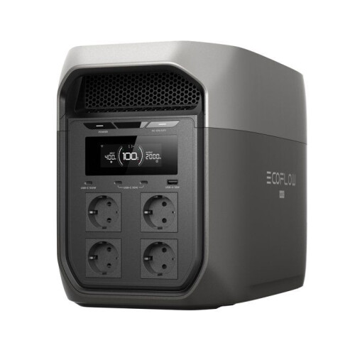 Kannettava virtasysteemi - ECOFLOW - DELTA 3 MAX - 2 674 W max - Bluetooth - WiFi - Musta ja harmaa