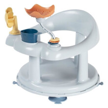 BEBECONFORT Badewannensitz für Babys drehbar, 6-12 Monate, max. 10 kg, 360 drehbar, Spielzeug, rutschfest, ergonomisch, Saugnäpfe, Blau