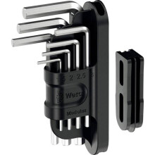 Wera Tool-Check Modular Inbussleutels 1 6 interne pannen Set van haakse mannelijke sleutels 1,5 mm, 2 mm, 2,5 mm, 3 mm, 4 mm,