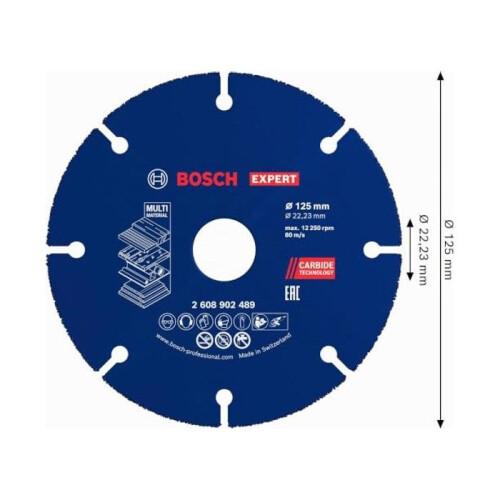 Bosch 1x Disco da taglio in carburo EXPERT Multi Materiale 2