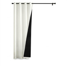 Thermal Blackout Insulating Curtain White/Black 225x140 cm 1 Piece — energy saving drapes, soundproof window cover