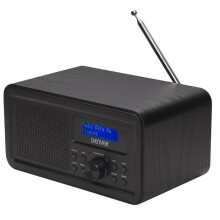 Denver DAB-30BLACK Draagbare radio 1W RMS - Persoonlijk Digitaal Zwart, DAB + digitale radio, Werkt op 230V of op batterijen