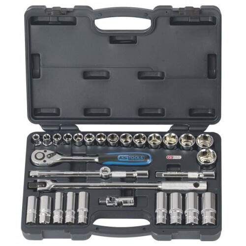 Dopsleutelset 6-kant 1/2" - KSTOOLS - CHROMEplus - 30 stuks