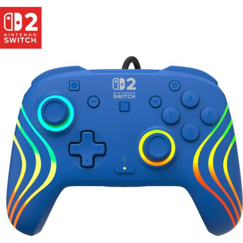 Turtle Beach Manette di gioco cablata RGB - TURTLE BEACH - Afterglow Wave per Nintendo Switch 2 - Blu