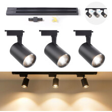 Ceiling Spotlight LED Lamp Triple Rotatable Adjustable Black 30W — modern track lighting, warm white ceiling
