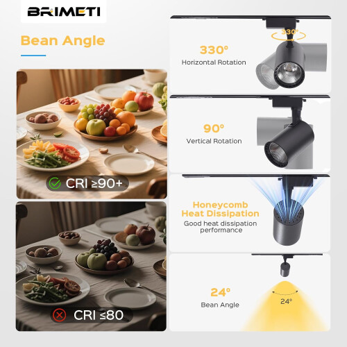Ceiling Spotlight LED Lamp Triple Rotatable Adjustable Black 30W — modern track lighting, warm white ceiling 2