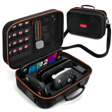 14-in-1 Protective Carrying Case for Console Black Large Shockproof with