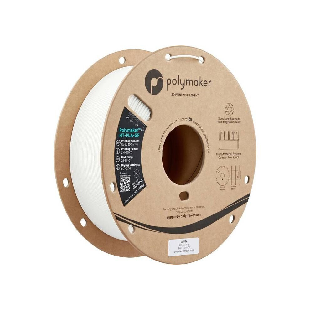 Polymaker PLA Filament HT-PLA-GF Weiß 1,75 mm 1 kg 3D Drucker - Bild 6