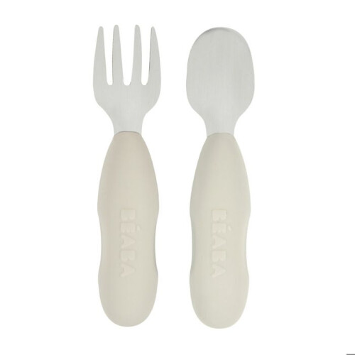 BEABA Conjunto de 2 pré-cobertos inox 10 meses+ Cinza Veludo