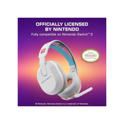 Turtle Beach Stealth 500 Bianco Nintendo Switch Cuffie Gaming Wireless con batteria da 40 ore e Bluetooth per Nintendo Switch 2 e mobile 1
