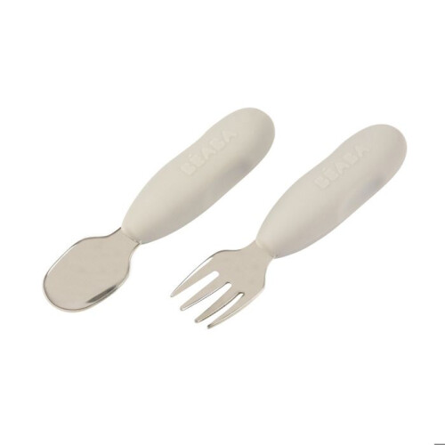 BEABA Conjunto de 2 pré-cobertos inox 10 meses+ Cinza Veludo 2