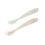 BEABA Conjunto de 2 colheres de silicone para 1º idade com caixa de transporte Natural 1