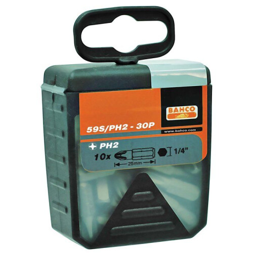 Bahco Schroevendraaier - BAHCO - 59S/PH2-30P - 30 PH2 bits - 25 mm bits - 2 jaar garantie