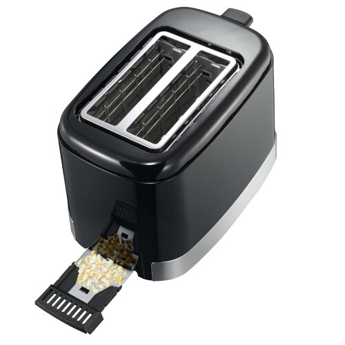 2-Slice Toaster, 800W, Black/Stainless Steel, Bun Warmer 2