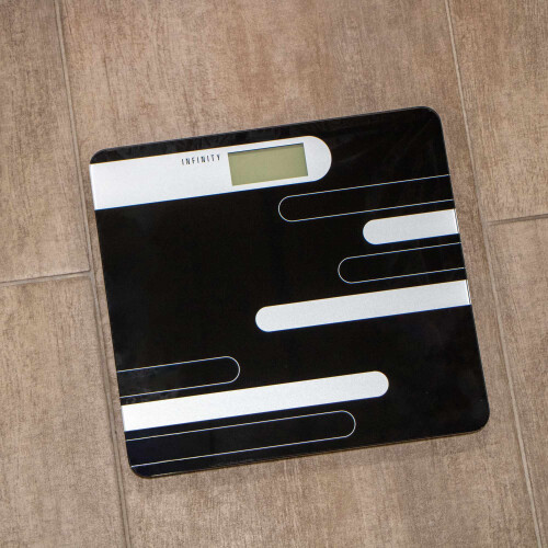 Digital Bathroom Scale, 180kg Capacity, Black/Silver 2