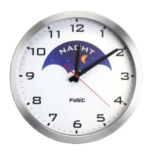 Analogue Dementia Clock with Day/Night Images, Aluminium