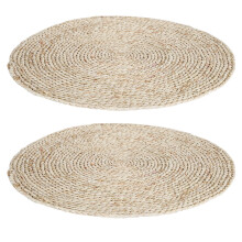 2 Stück Maisblatt Kissen rund 40cm für Yoga