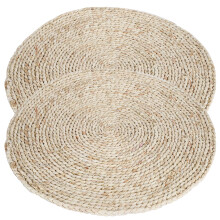 2 Stück Maisblatt Kissen rund 40cm für Yoga