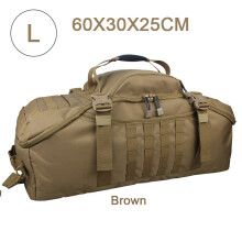 LQARMY Sac à dos tactique de randonnée et voyage, 45L, Marron, Polyester 1000D