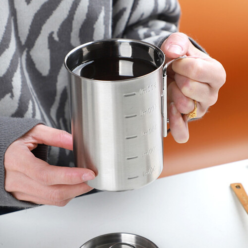 Campingutensilien Becher Edelstahl 500ml mit 2