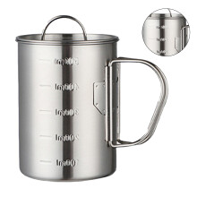Wanderbecher Edelstahl 500ml klappbarer Becher mit