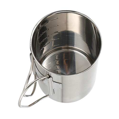 Wanderbecher Edelstahl 500ml klappbarer Becher mit 1