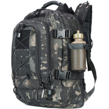 Sac à dos tactique militaire noir, 65L, imperméable, pour randonnée, camping et voyage