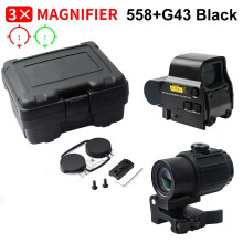 558+G43, Viseur Holographique avec Grossissement, Point Rouge, Rail 20mm et Leviers Quick Detach