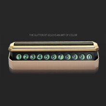 (Gold Night Glowing)Car Temporary Stop Card Parking Sign Card Phone Number Sucker Glowing At Night
