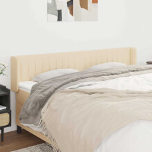 vidaXL Kopfteil mit Ohren Creme 163x16x78/88 cm Stoff
