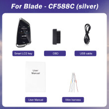 Clé de voiture intelligente LCD, Universelle, Couleur Argent CF588C, Écran personnalisable avec application