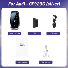 Clé intelligente LCD universelle pour voiture, écran personnalisable avec verrouillage auto, argent CF920C
