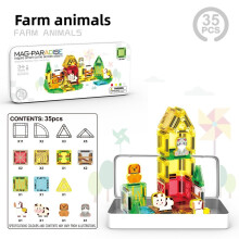 (Farm 35pcs)Ensemble puzzle magnétique château de conte de fées et Noël pour jeu créatif pour enfants