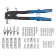 Kit de Riveteuse à Main 86 Pièces, Outil de Rivetage avec Écrous et Mandrins M3-M8, Acier