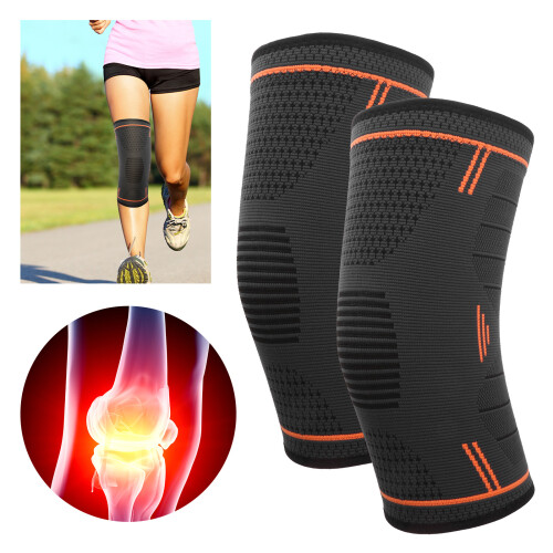 Knie Kompression L Orange Sport 2 Stück