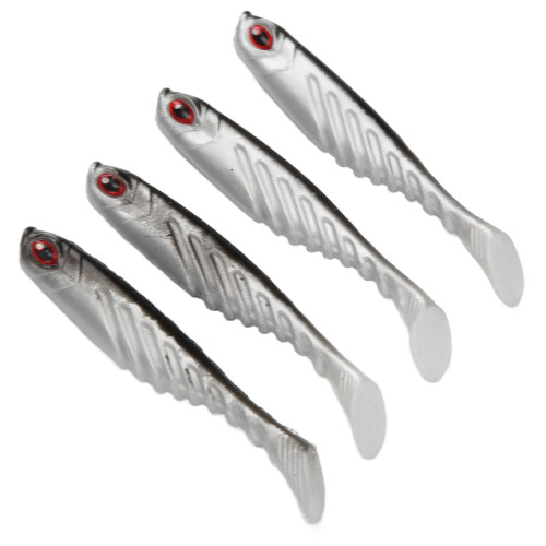 AR48 T-Schaft Soft Lure 75mm 3,2g 4 Stück Schwarz