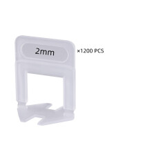 Système de calage pour carreaux de sol et mur, Kit de cales et clips en plastique, 2mm, Lot de 1200 pièces