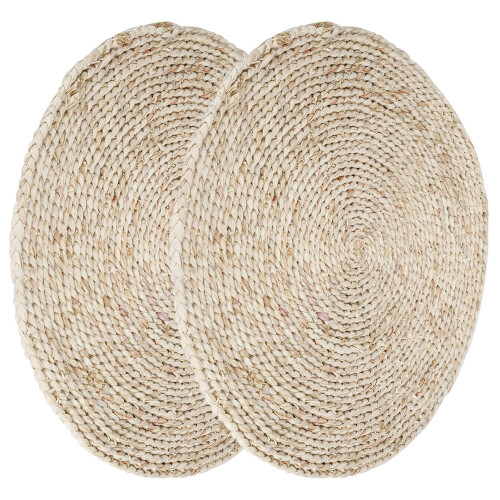 2 Stück Maisblätter Pouf rund 40x40cm 1