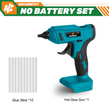 NEWBENY Pistolet à colle chaude, 100W 280C, portable sans fil, avec 10 bâtons de colle 11mm, outil de réparation DIY