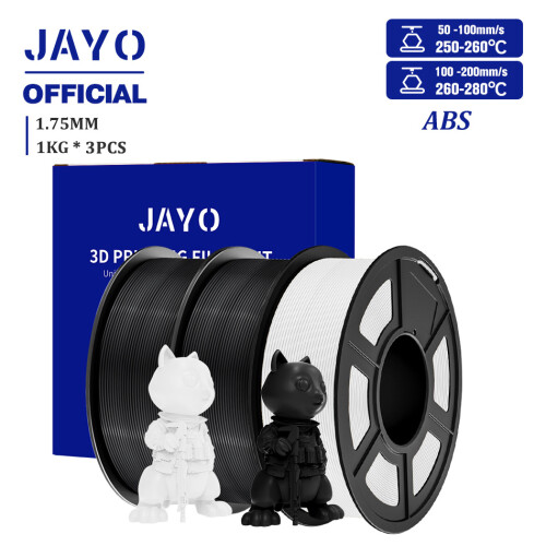 JAYO Easy ABS 3D-Drucker-Filament, 1,75 mm, Schwarz und Weiß