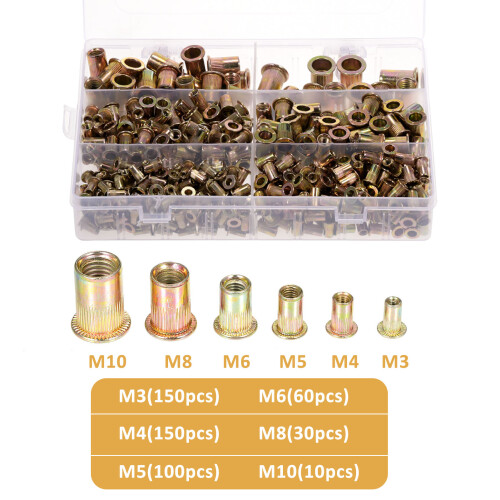 500 Nietmuttern Set M3-M10 2