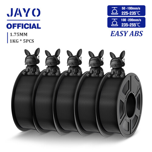 JAYO Easy ABS 3D-Druckerfilament, 1,75 mm, Schwarz, 5 kg