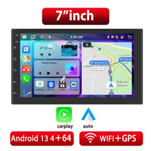 ESSGOO Autoradio Android 2 DIN, CarPlay, 7 pouces, Quad Core, Lecteur Multimédia pour Tesla Style